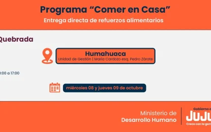 Comer en Casa: se entregarán unidades alimentarias en Humahuaca