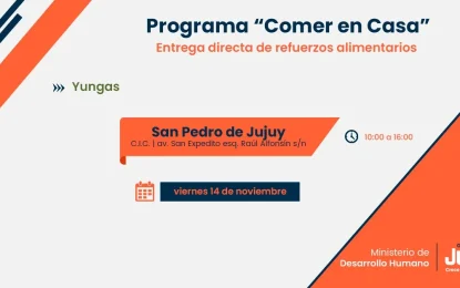 Comer en Casa: familias de localidades de Yungas recibirán refuerzos alimentarios