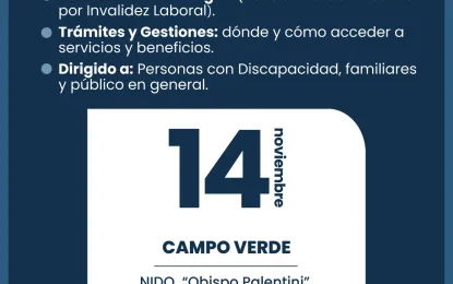 Oficina Móvil brindará asesoramiento para personas con discapacidad en Campo Verde