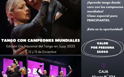 Jujuy vivirá el Día Nacional del Tango con clases de campeones mundiales