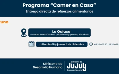 Comer en Casa: continúa la entrega de refuerzos alimentarios en Quebrada y Puna