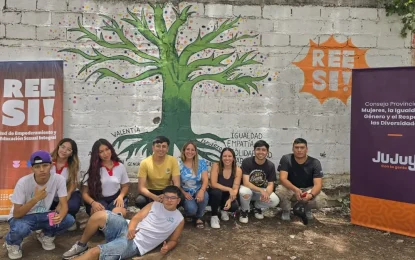 Nuevo Mural en San Pedro junto el equipo REE SI! y Juventudes