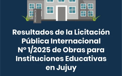 Resultados de la Licitación Pública Internacional N°1/2025 de Obras para Instituciones Educativas en Jujuy